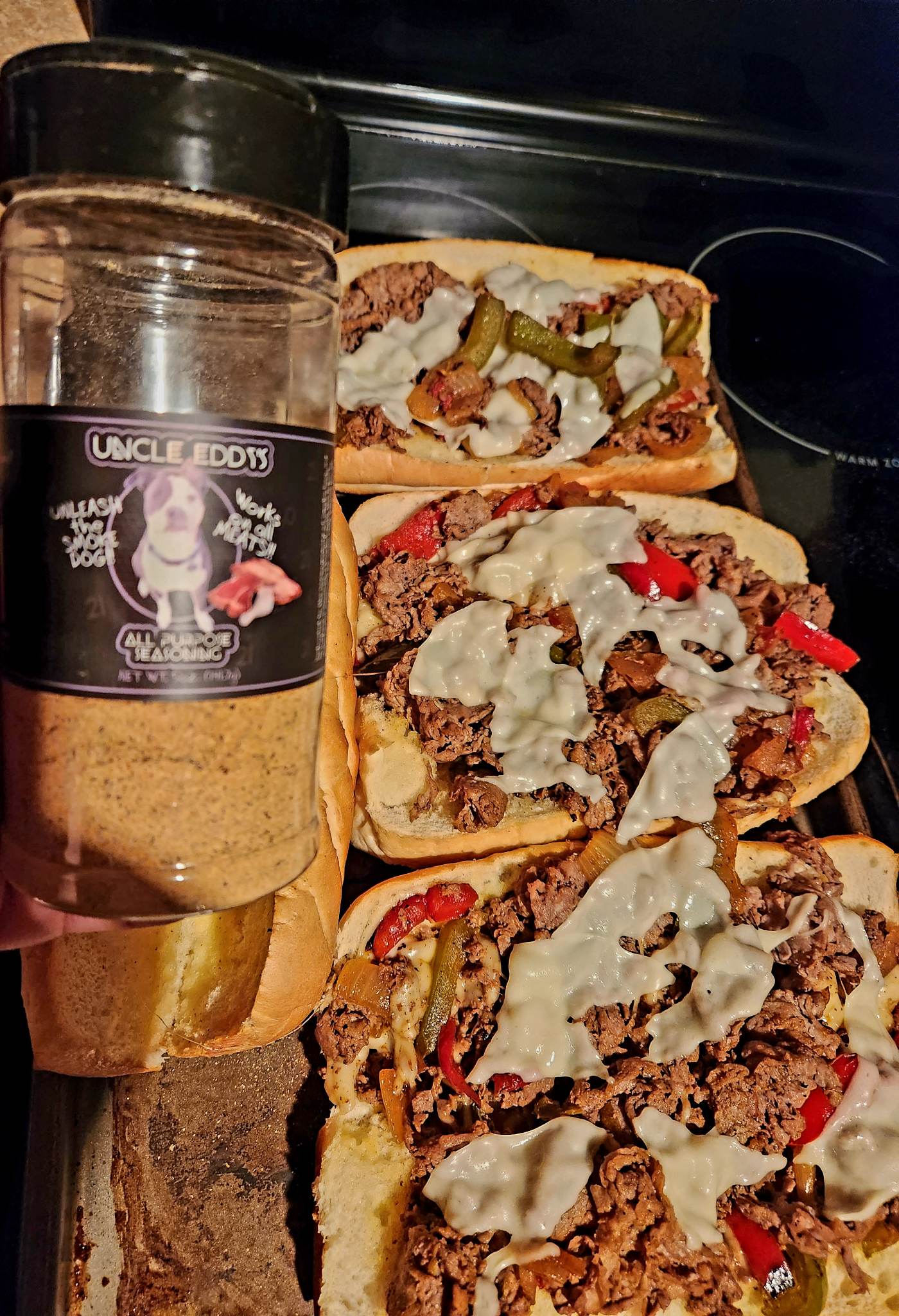 Philly Cheese steaks Uncle Eddy's All Purpose Seasoning